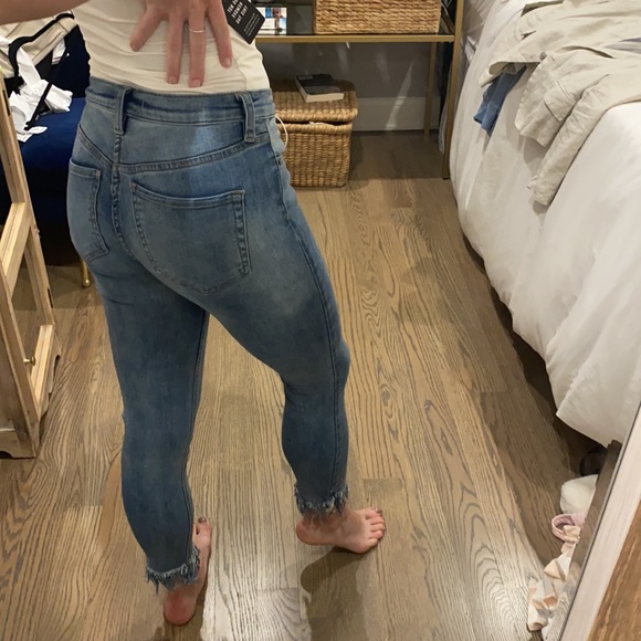 Free People fringe bottom jeans - Picture 2 of 5